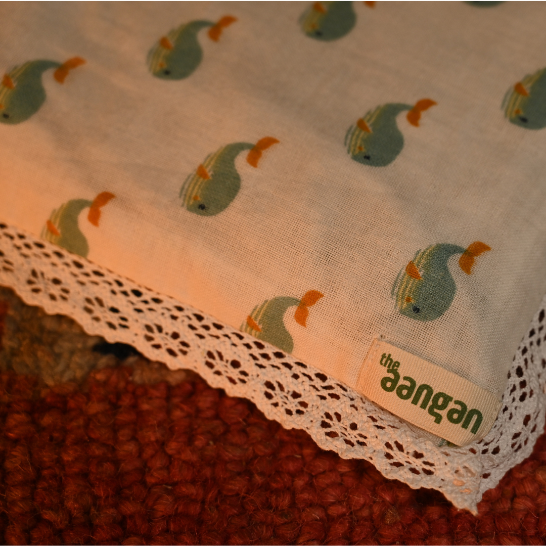 Fish Print – Mustard Seed Pillow (0–18M)