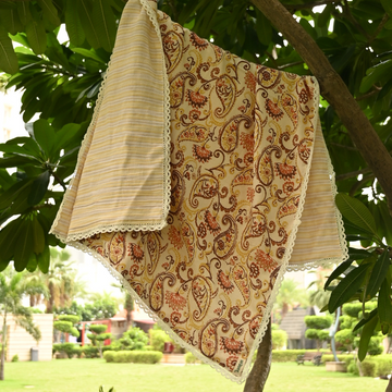 Yellow Paisley – 100% Organic Muslin Dohar