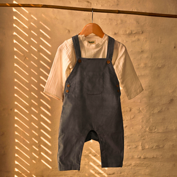 Blue Corduroy Dungaree Set - 0 - 24 months