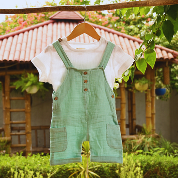 Green Dungaree Set - Superior Bamboo Cotton