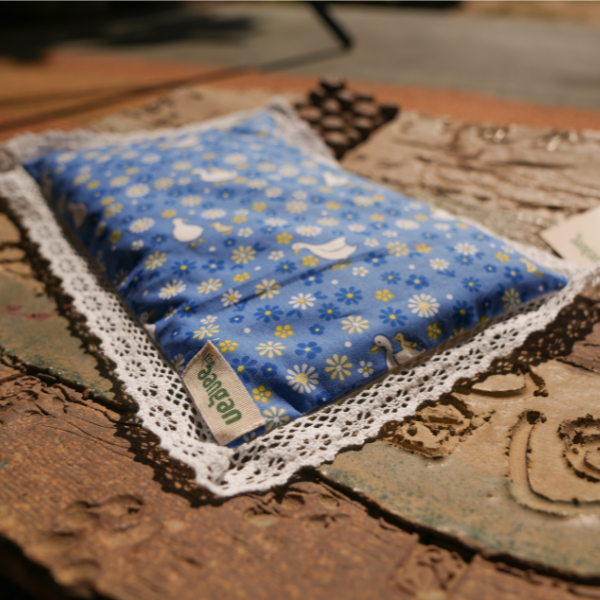 Mustard Seed Pillow – Blue & Yellow Duck Print