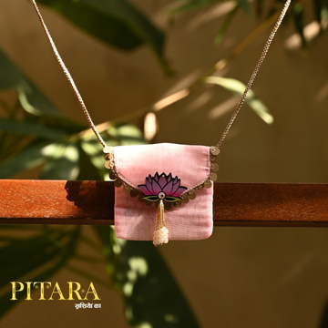Pink Lotus Ginni Bag – Handcrafted Festive Pouch
