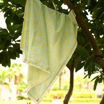 Organic Muslin Baby Dohar - Yellow Daisy Print (0-12M)