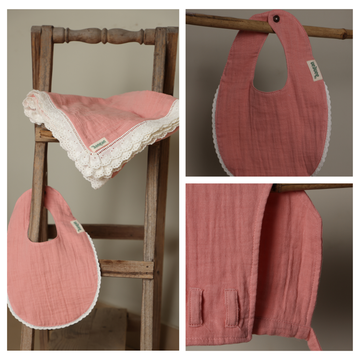 Gulabi Gudiya Combo (Pink Swaddle + Pink Bib + Pink Langot)