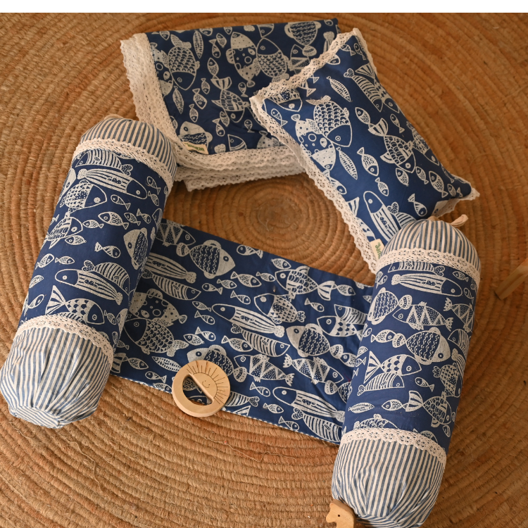 Dohar Set – Blue Fish Print