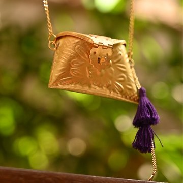 Sunehri Pitara Ginni Bag with Purple Tassel