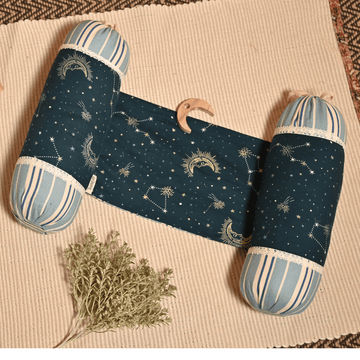 Green & Gold Moon & Star Anti-Roll Side Pillow