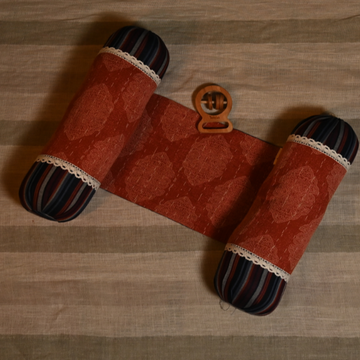 Red Kantha Print – Anti-Roll Side Pillow