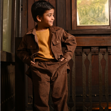 Brown Corduroy Shacket Set