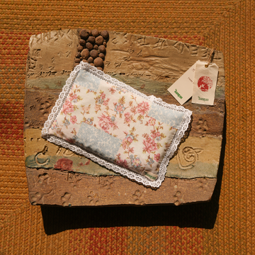 Mustard Seed Pillow – Blue Check Print