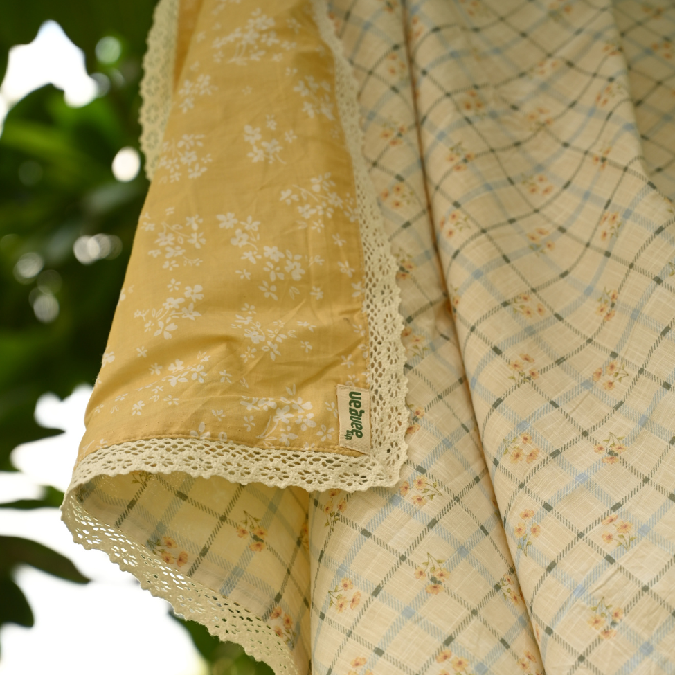 Sunshine Checks – 100% Organic Muslin Dohar
