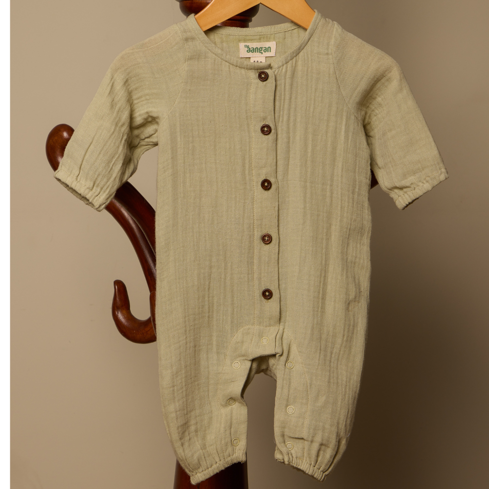 Organic Muslin Cotton Romper Set - Sage Hara and Pital