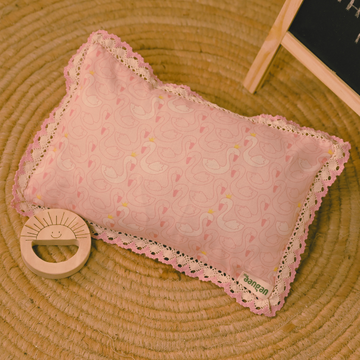 Pink Swan Print - Mustard Seed Pillow