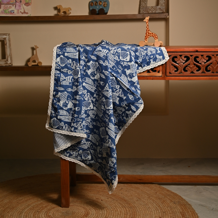 Dohar Set – Blue Fish Print