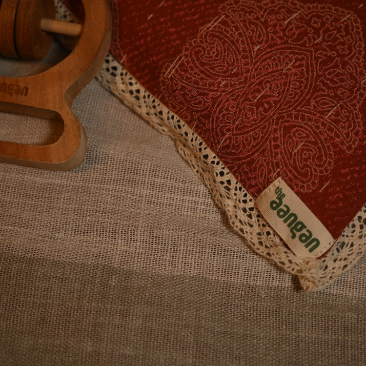 Red Kantha Print – Mustard Seed Pillow