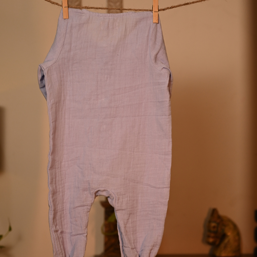 Organic Muslin Romper – Neel Tara Full Sleeve (0–12M, Unisex)