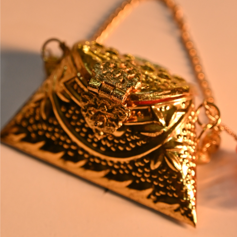 Golden Pitara Ginni Bag with Tassel - Purple