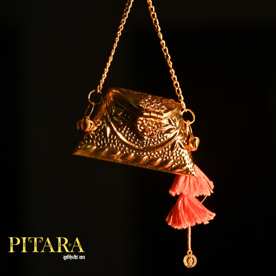 Golden Pitara Ginni Bag with Tassel - Pink