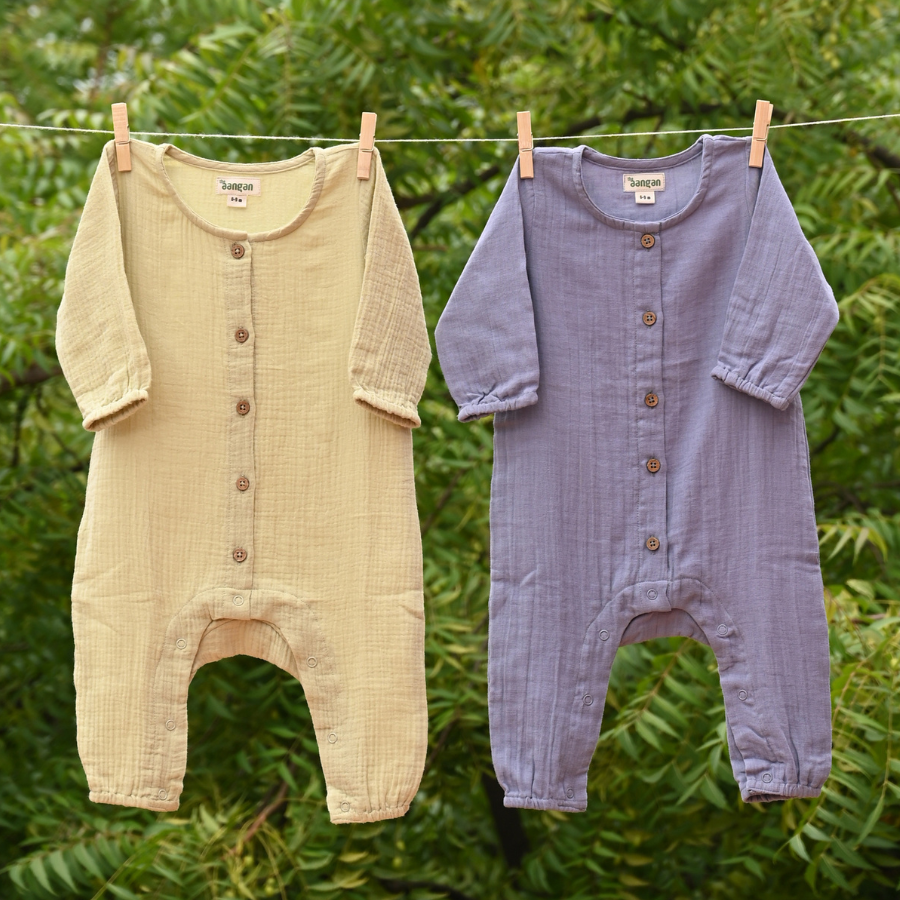Romper Combo – 100% Cotton Garha Neel & Sage Hara Romper Unisex (0–12M)