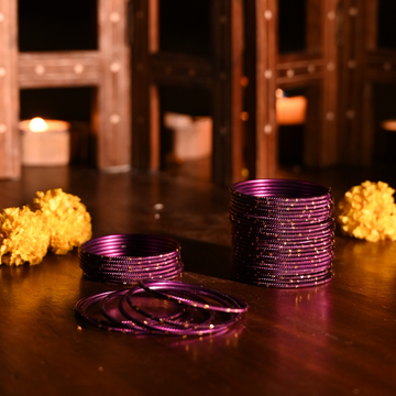 Royal Purple Festive Bangles – Traditional Festive Metal Set