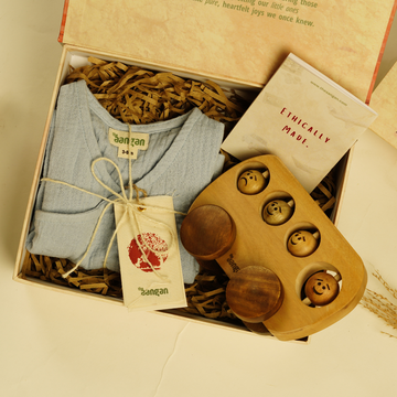 Neela Jhabla with Neem Wood Van - The Aangan Gift Boxes