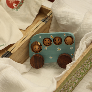 Hand-Painted Neem Wood Van Toy